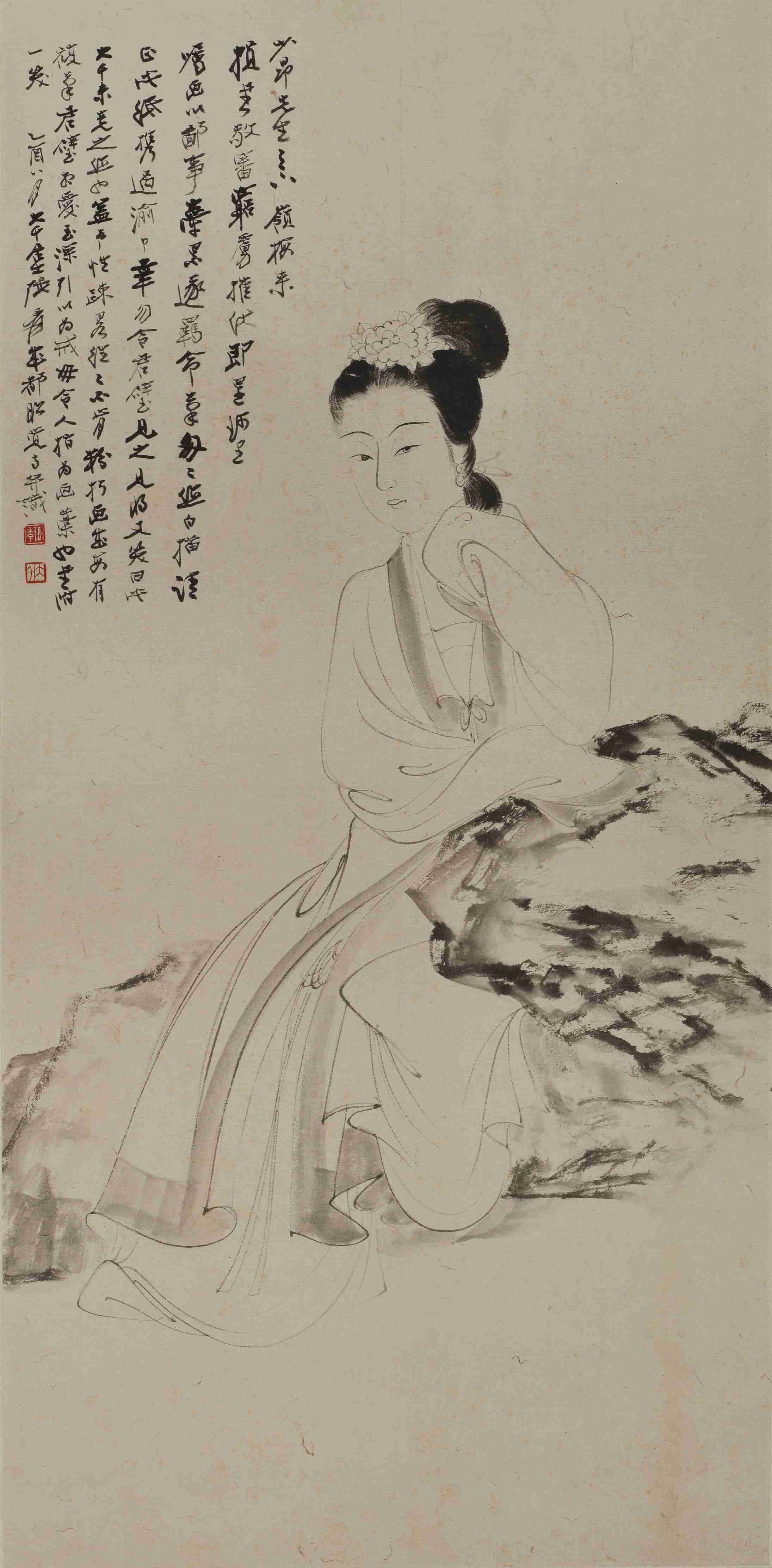 《白描仕女图》（复制品）