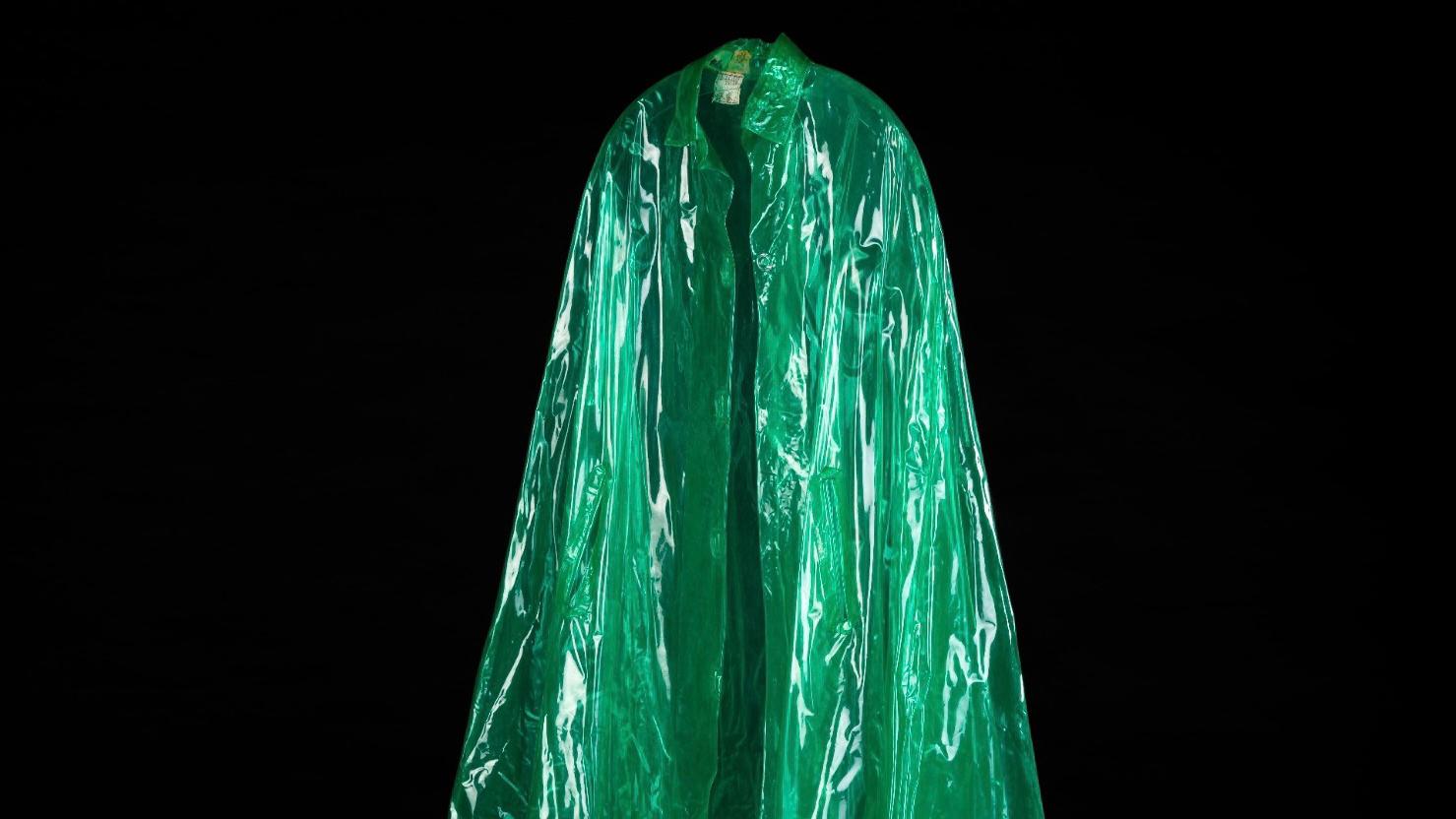 Green plastic raincoat