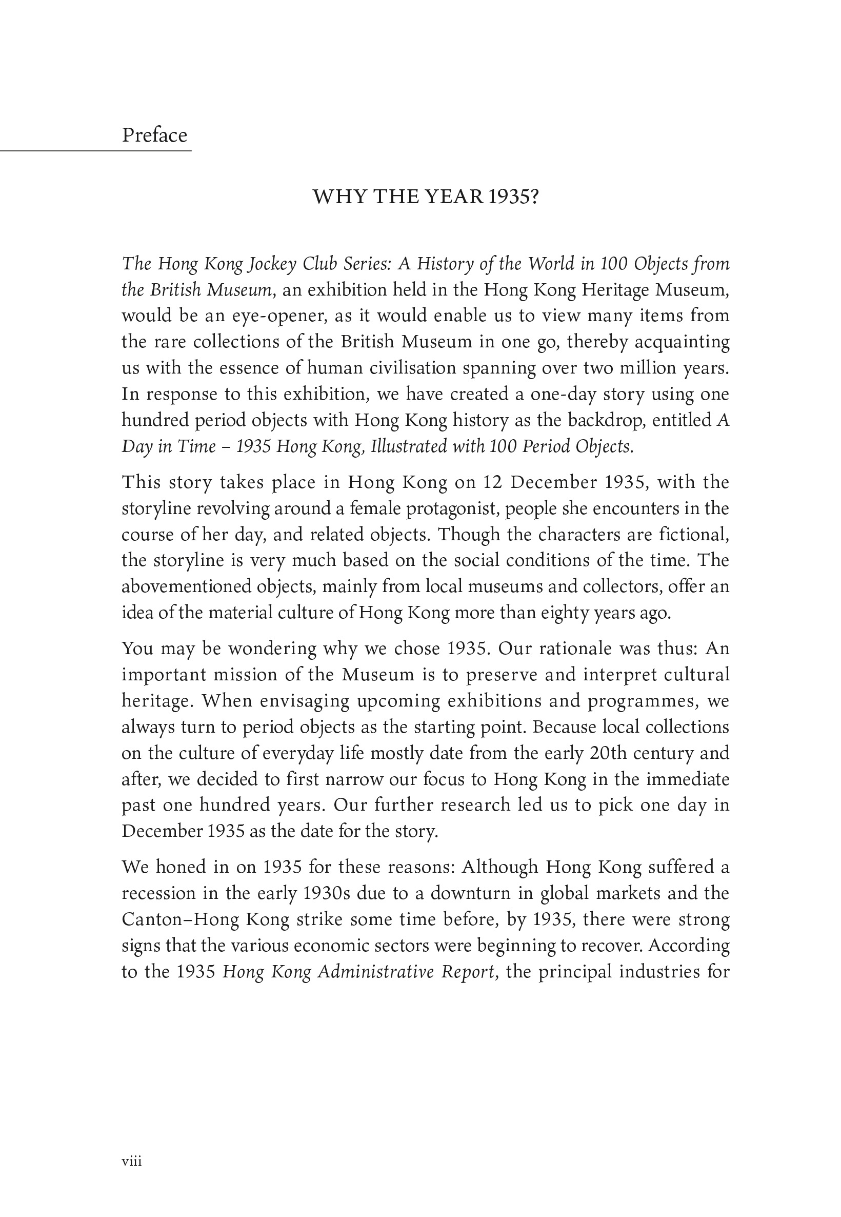 A Day in Time - 1935 Hong Kong, Illustrated with 100 Period Objects Preface