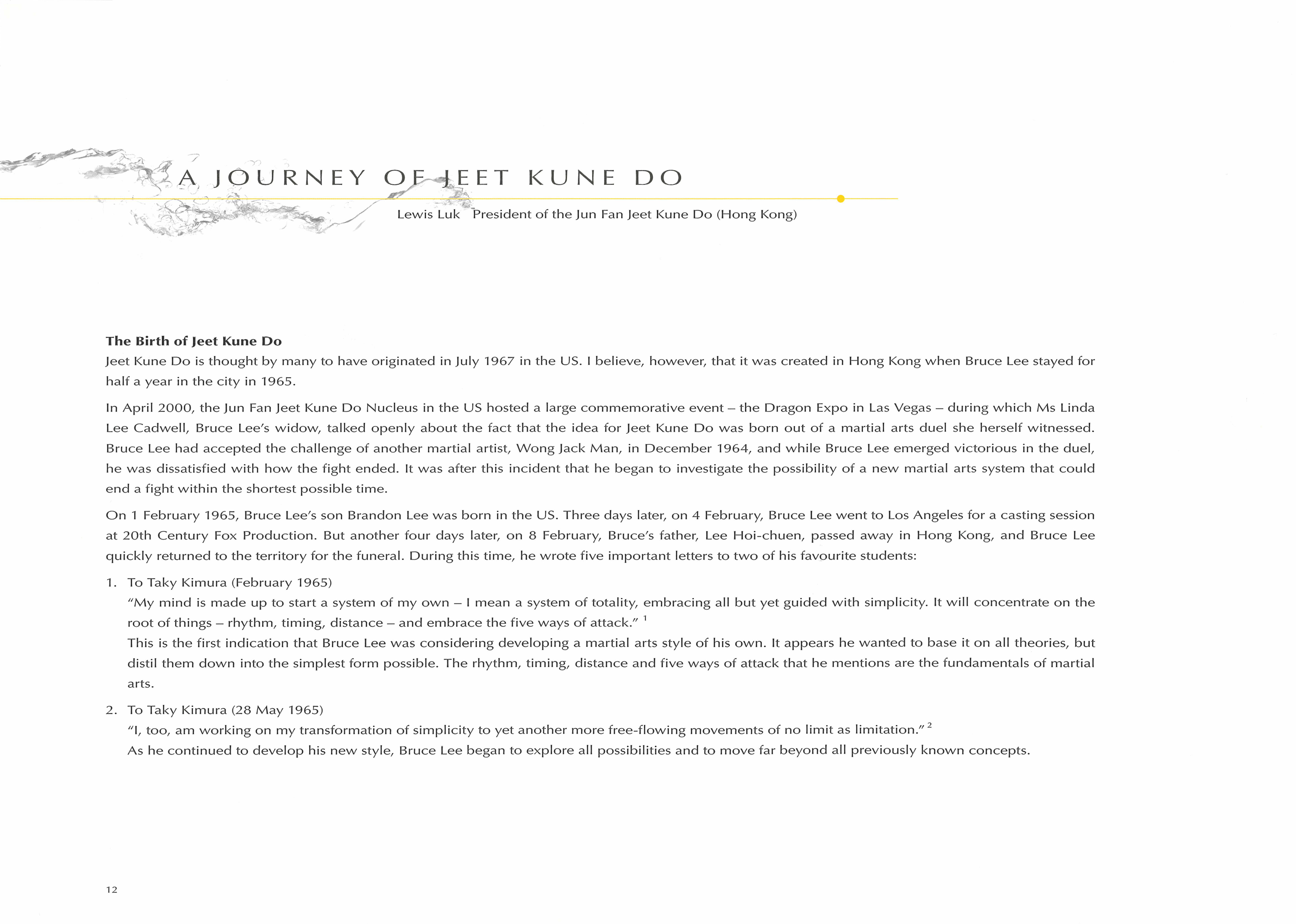 Bruce Lee: Kung Fu ‧ Art ‧ Life Preface 